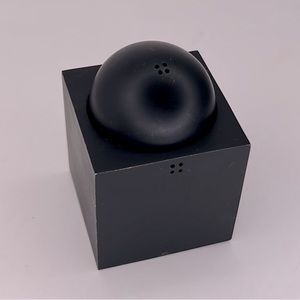 Shiro Kuramata 🖤 Rare Vintage Art 1980 Matte Black Salt & Pepper Shaker Set
